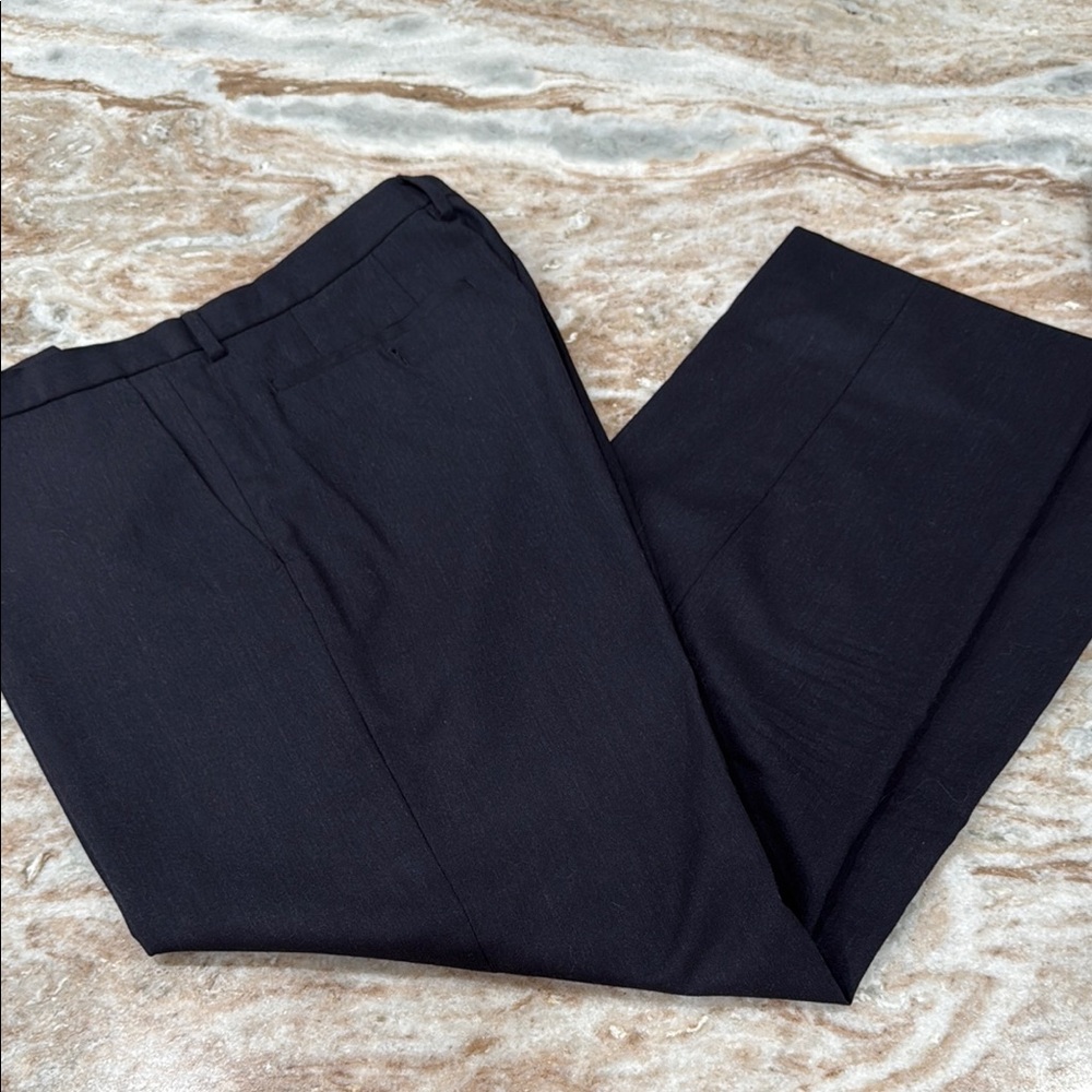 Banana Republic tailored fit wool Classic dark navy Dress Pants 35 x 30 flat